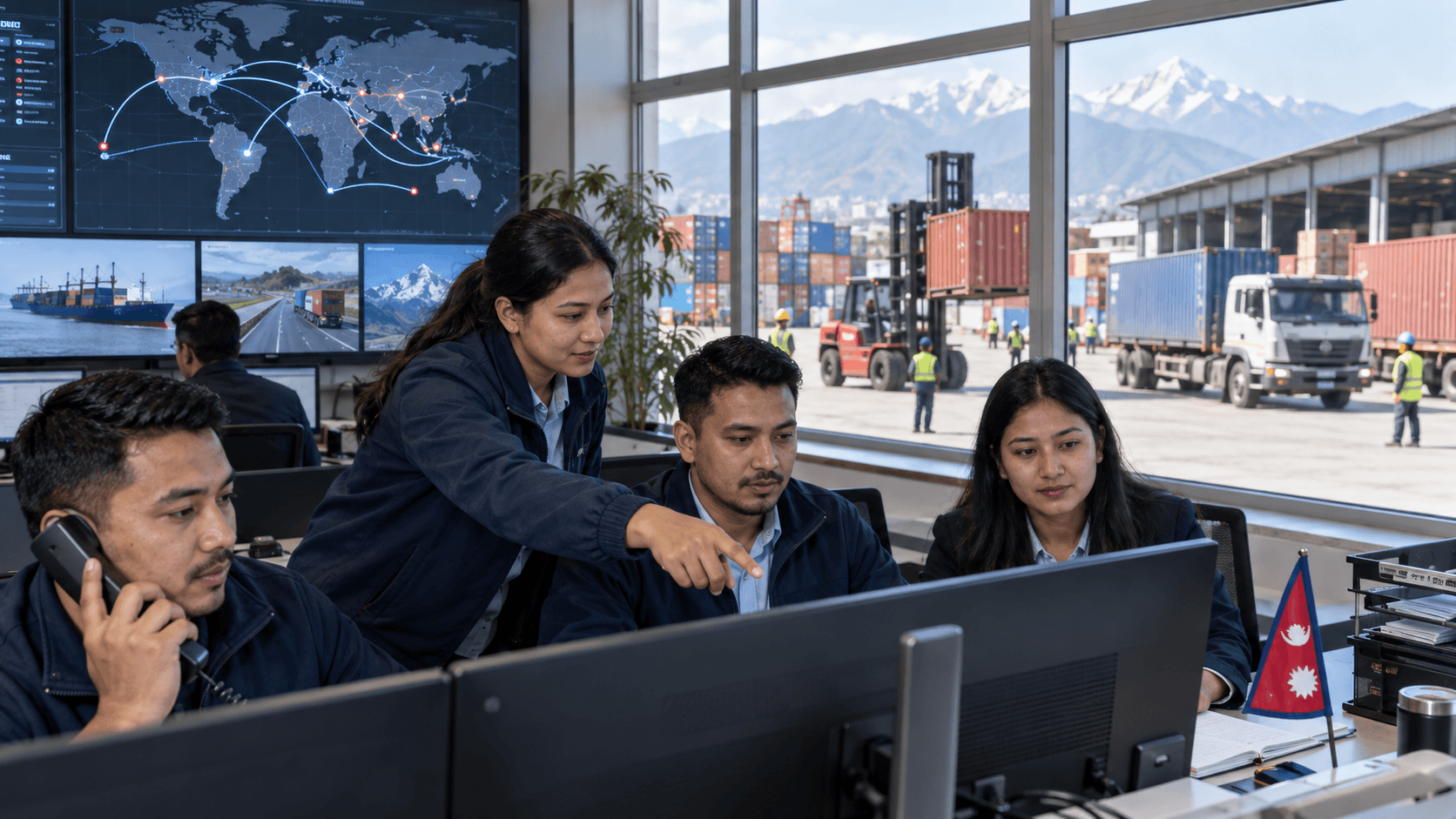 Experienced Nepal freight forwarding team coordinating international shipments