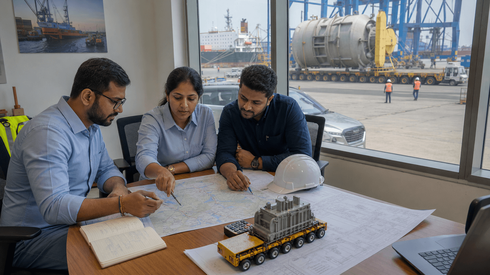 Sea Sky Cargo team planning Indian port handling and Nepal delivery for project cargo