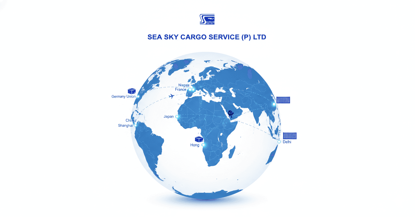 Sea Sky Cargo international shipping routes connecting Nepal to the world.