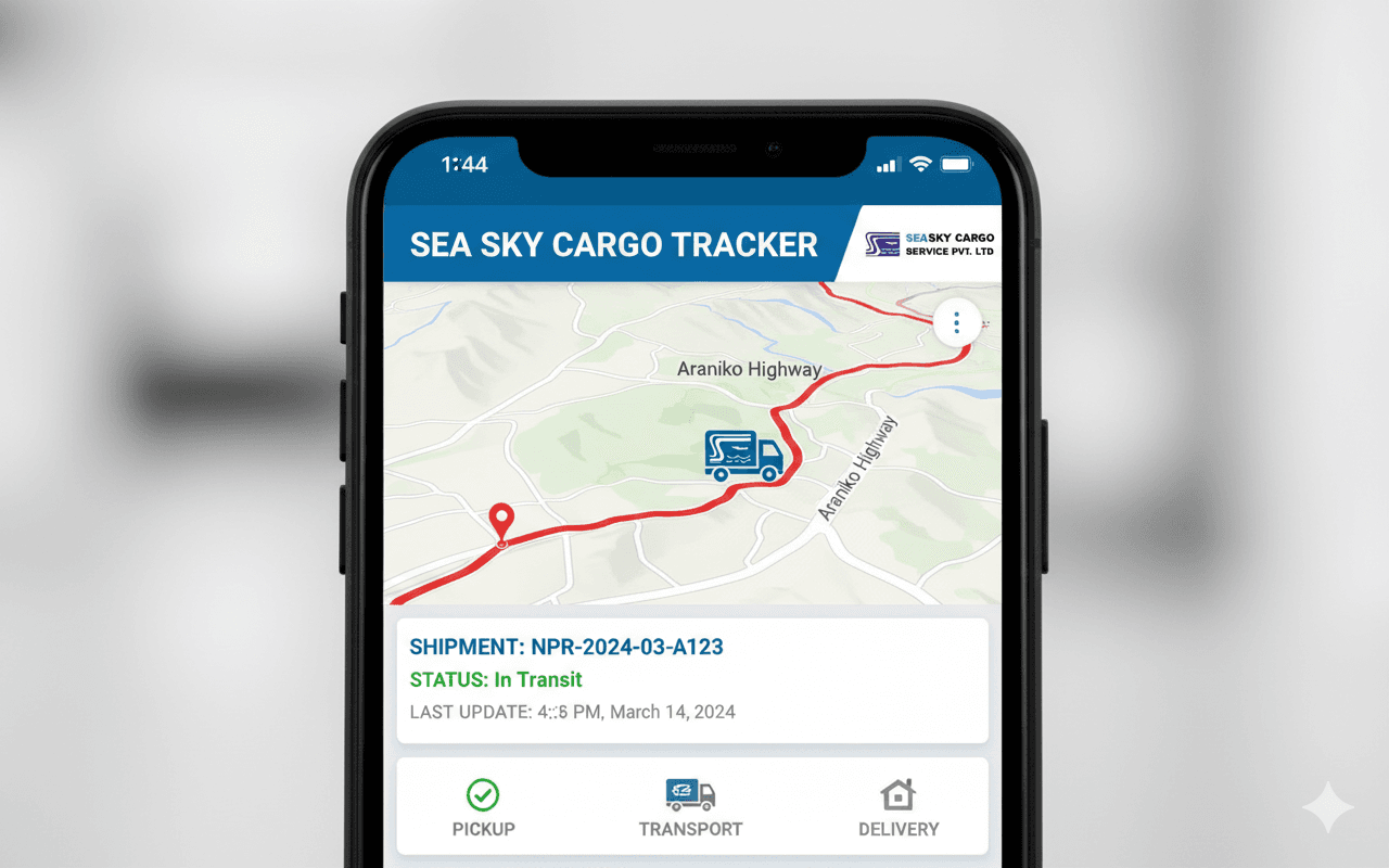 Sea Sky Cargo real-time tracking app.