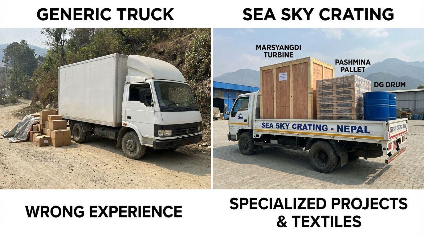 Cargo Nepal experience projects DG reefer textiles.