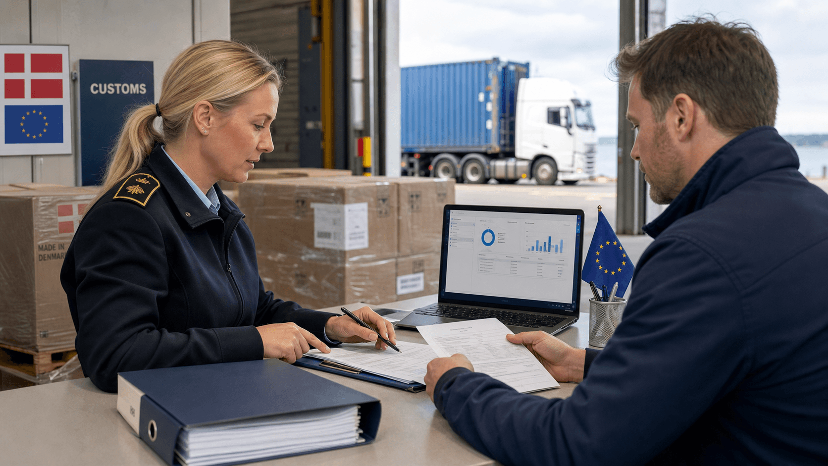 Denmark customs clearance review of shipment documents and cargo release