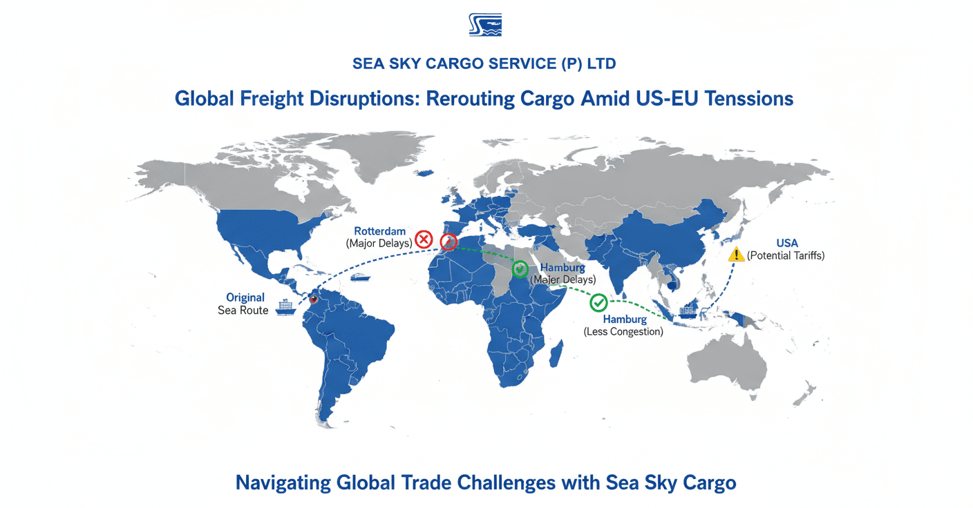 Reroute options for Nepal cargo amid US-EU dispute.