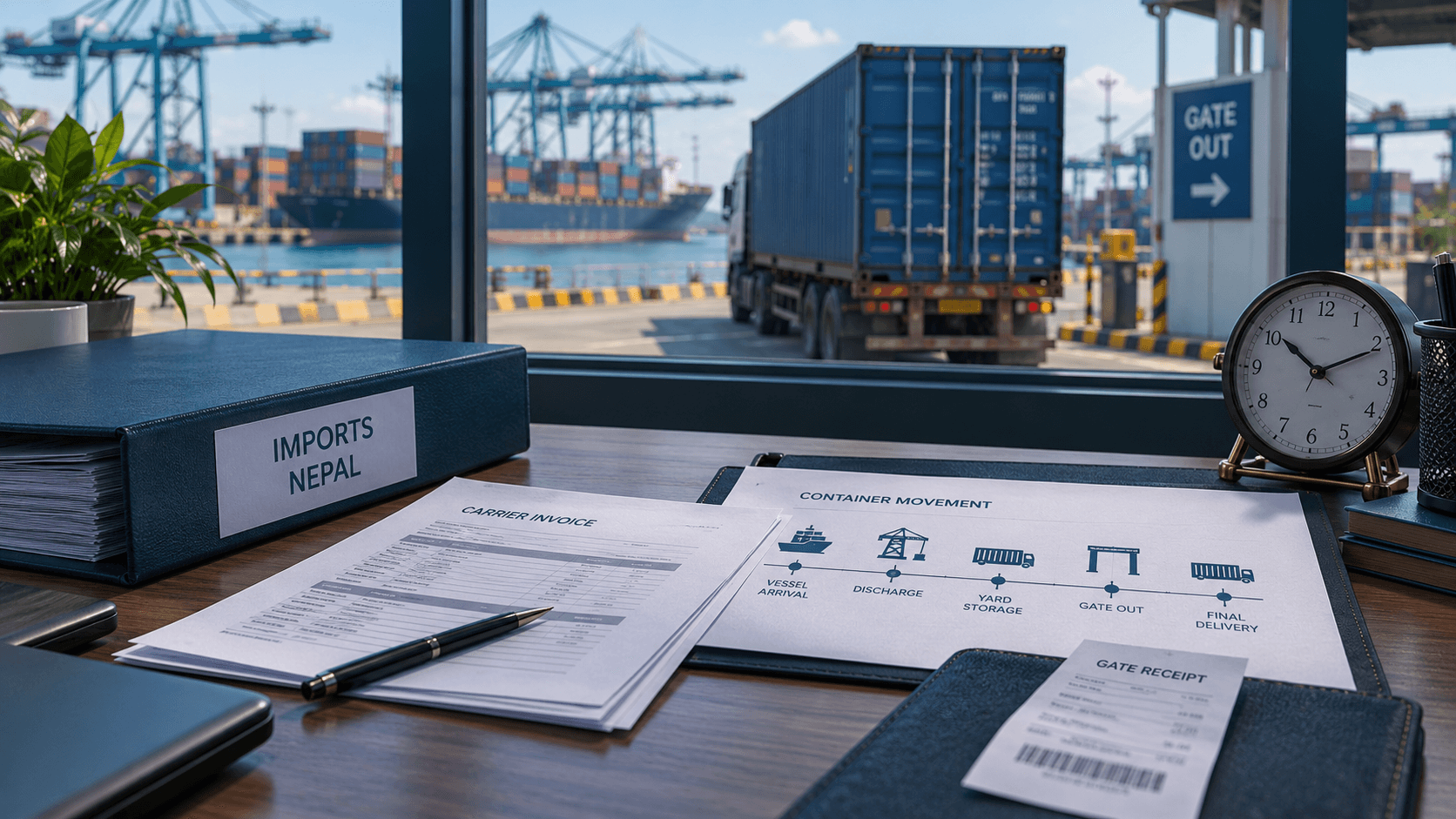 Carrier invoices shipment milestones and gate receipts used to resolve container delay charges