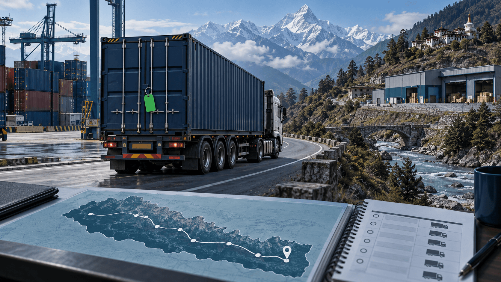 Freight forwarder arranging inland delivery after cargo has already cleared customs in Nepal