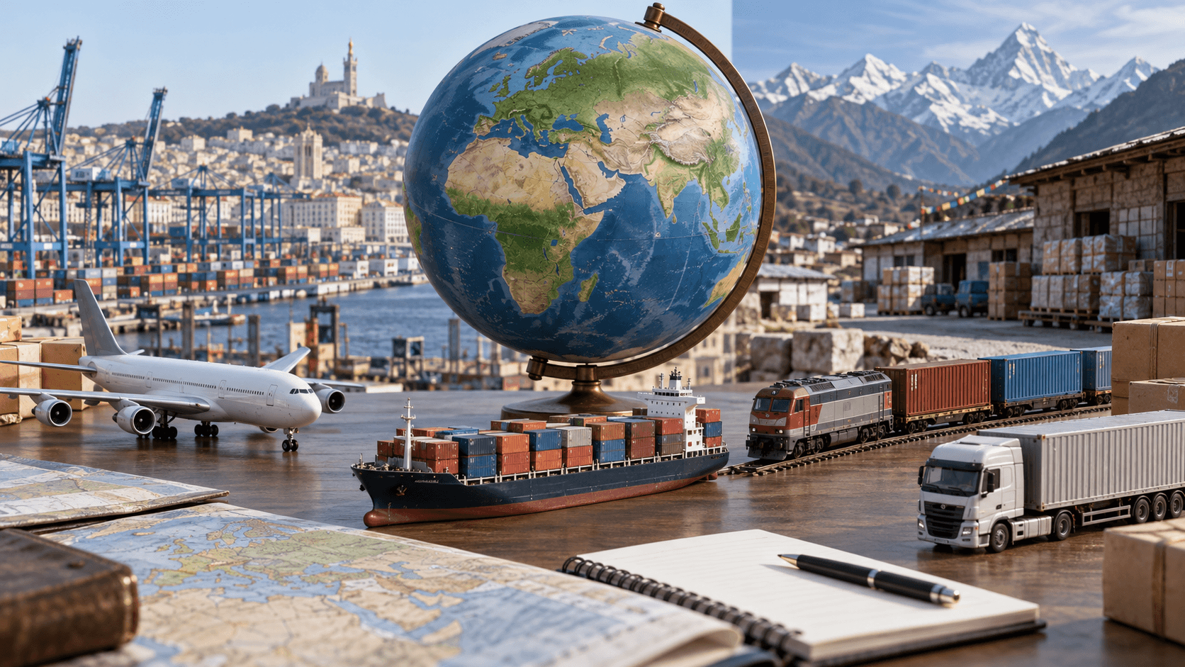 France to Nepal air and sea cargo routes through European and Indian logistics gateways