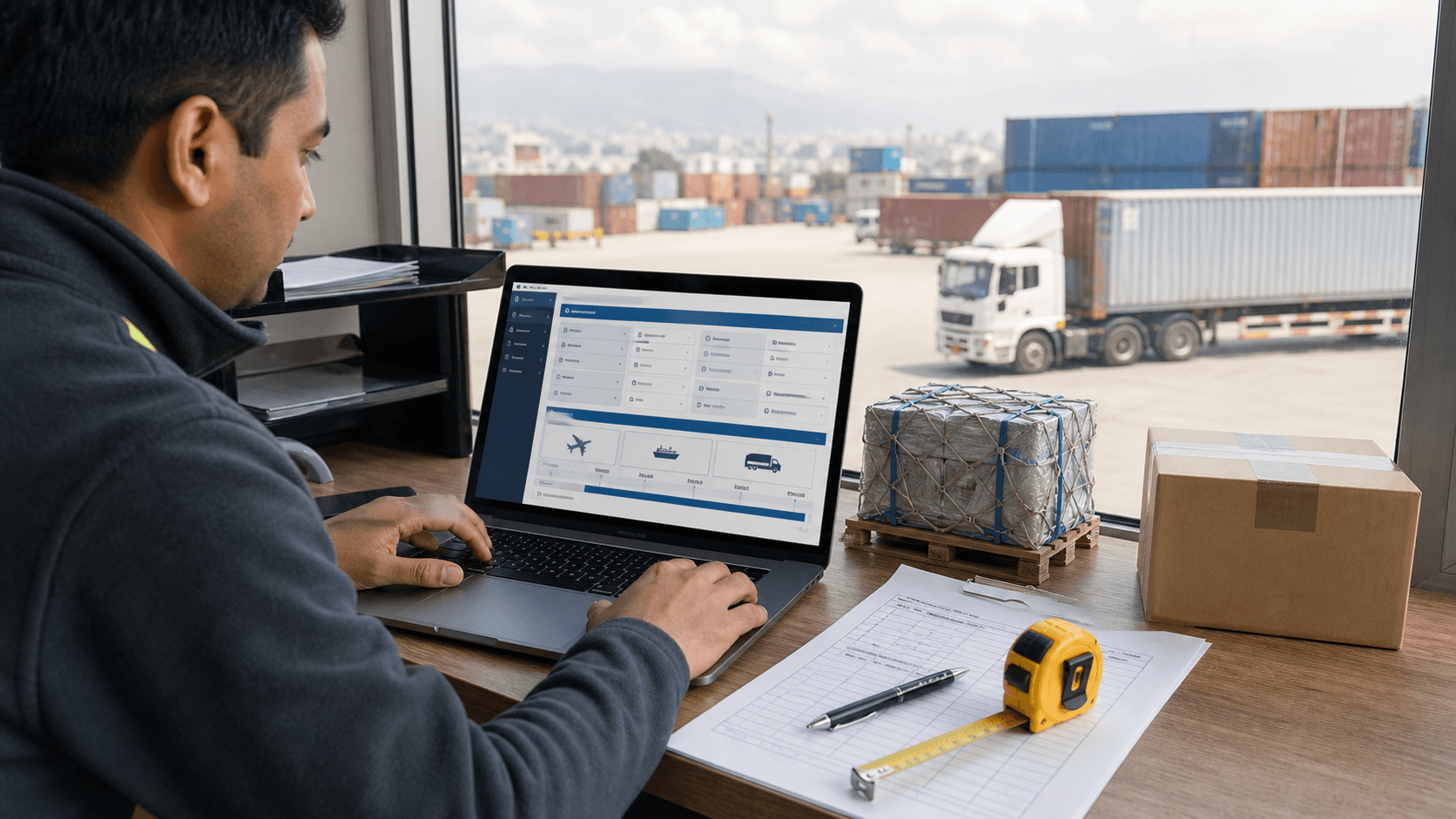 Freight advisor using cargo weight dimensions and delivery deadline to compare shipping modes