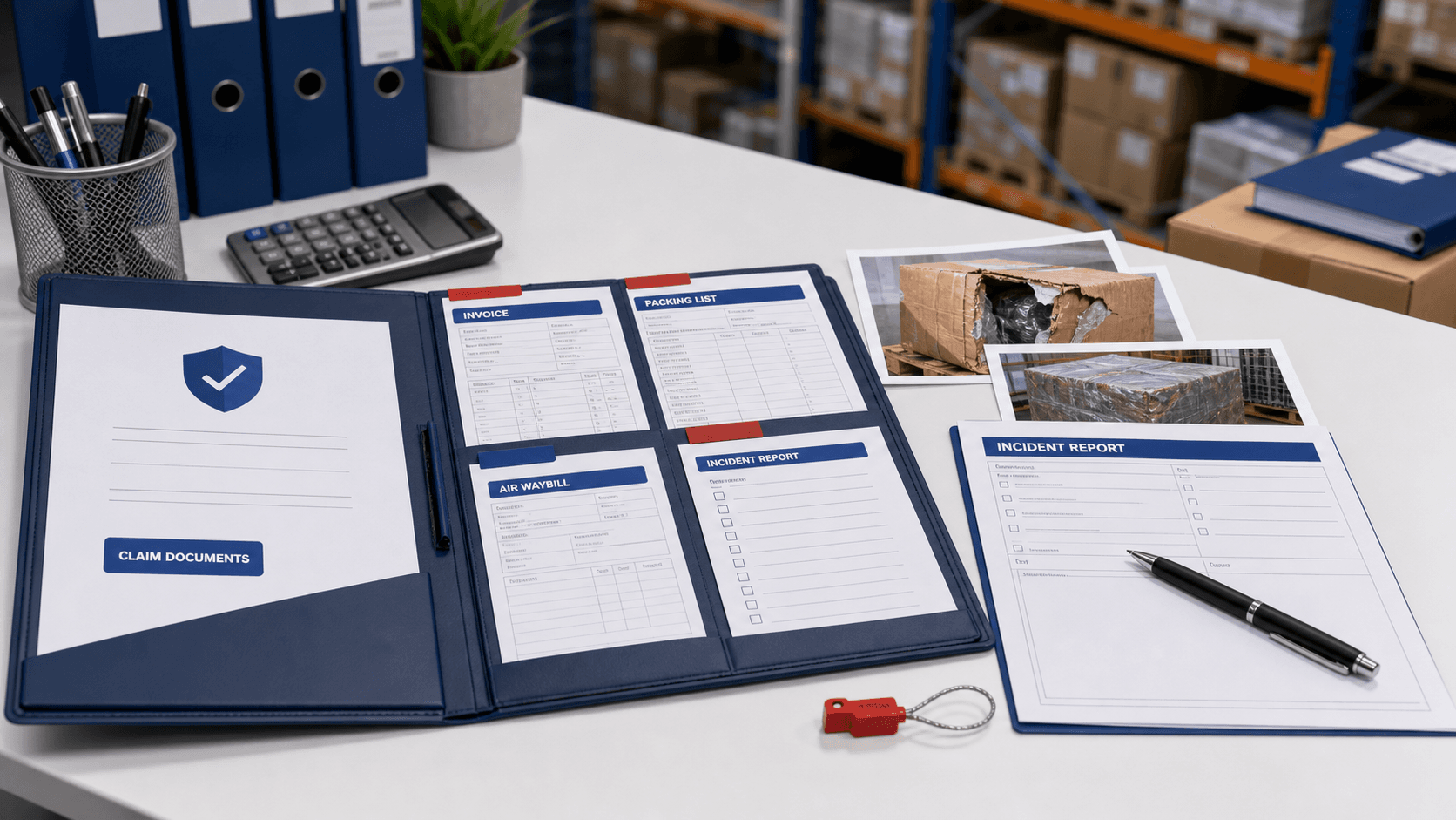 Documents needed for a cargo insurance claim.