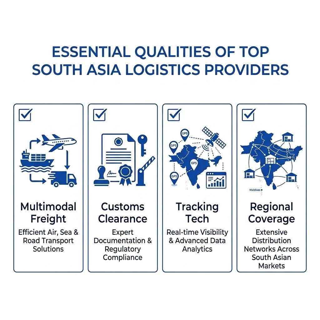 Essential qualities of top South Asia logistics providers.