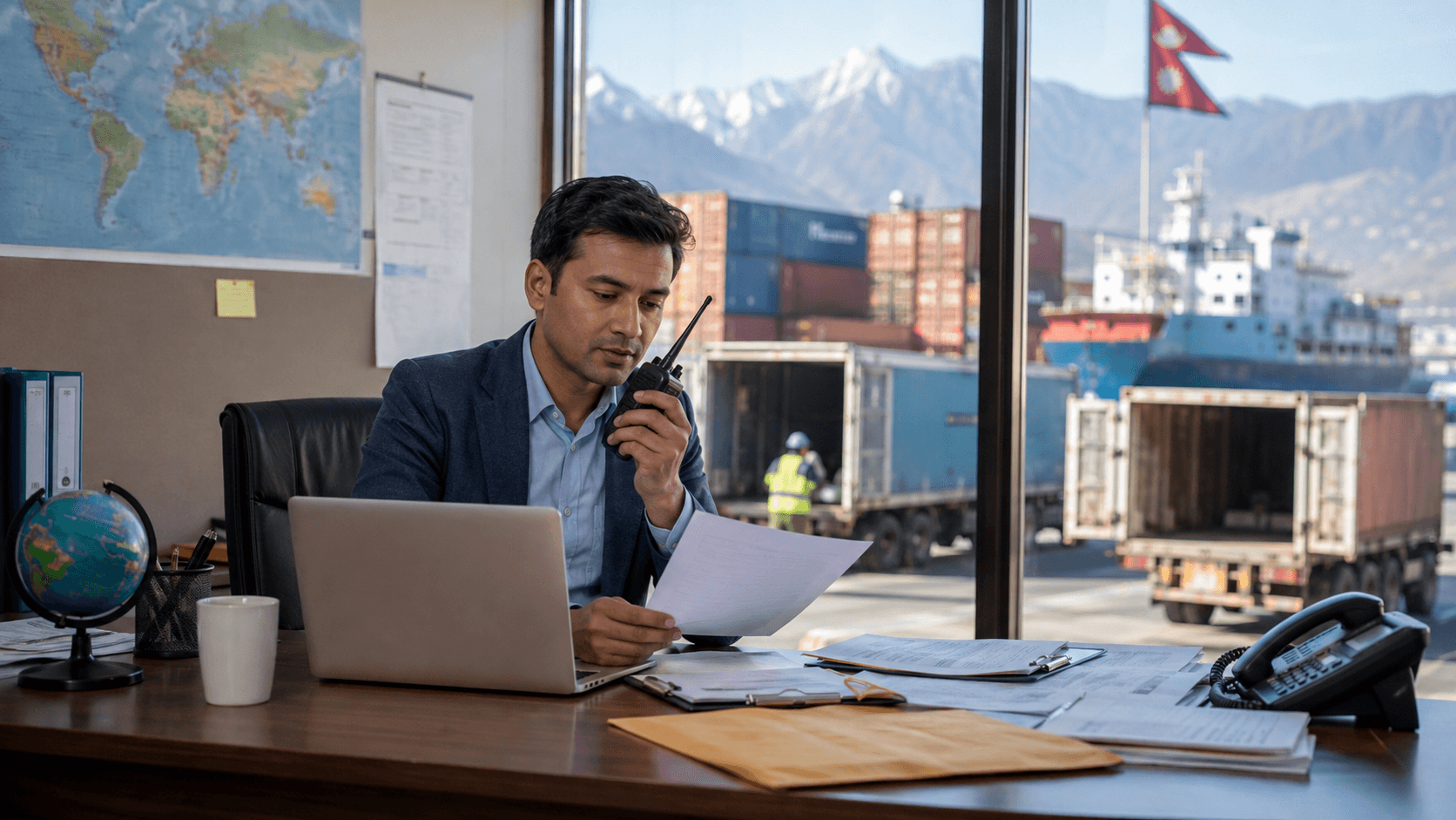 Freight coordinator managing carrier bookings cargo documents and delivery for Nepal