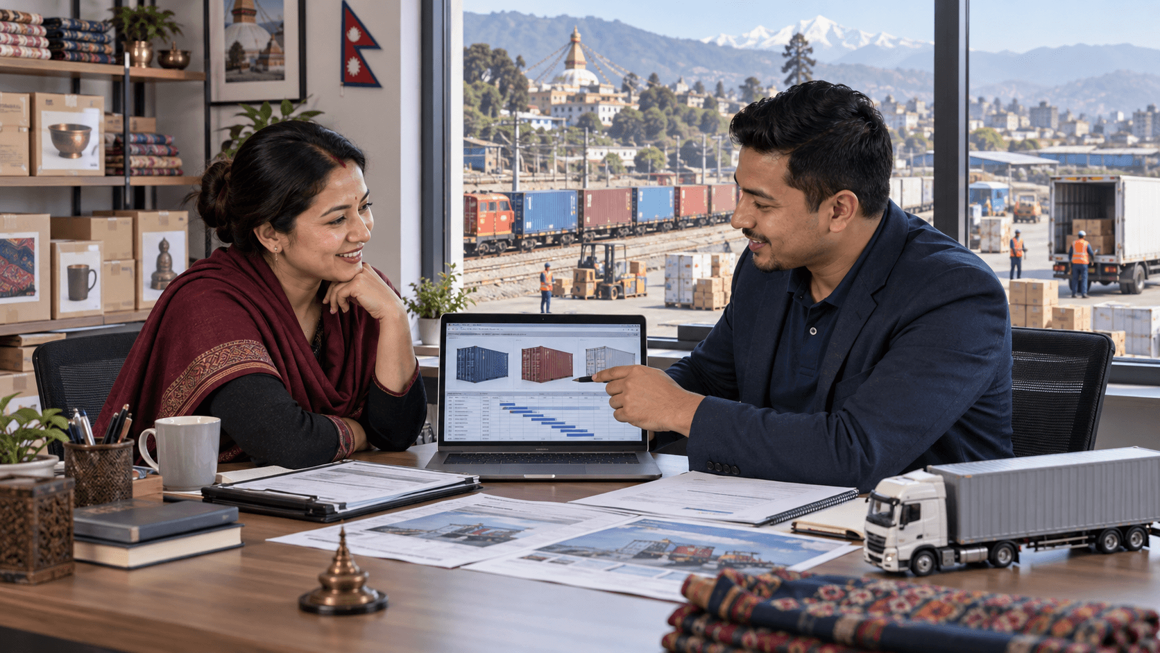 Sea Sky Cargo specialist planning festival inventory customs and delivery with a Nepal retailer