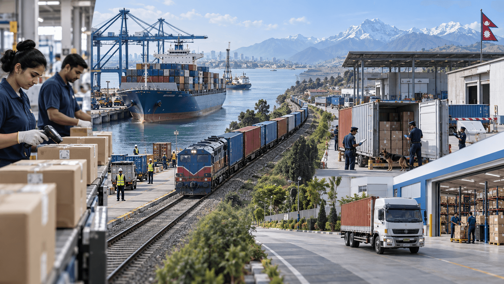 Step-by-step sea rail customs and truck process for festival cargo entering Nepal