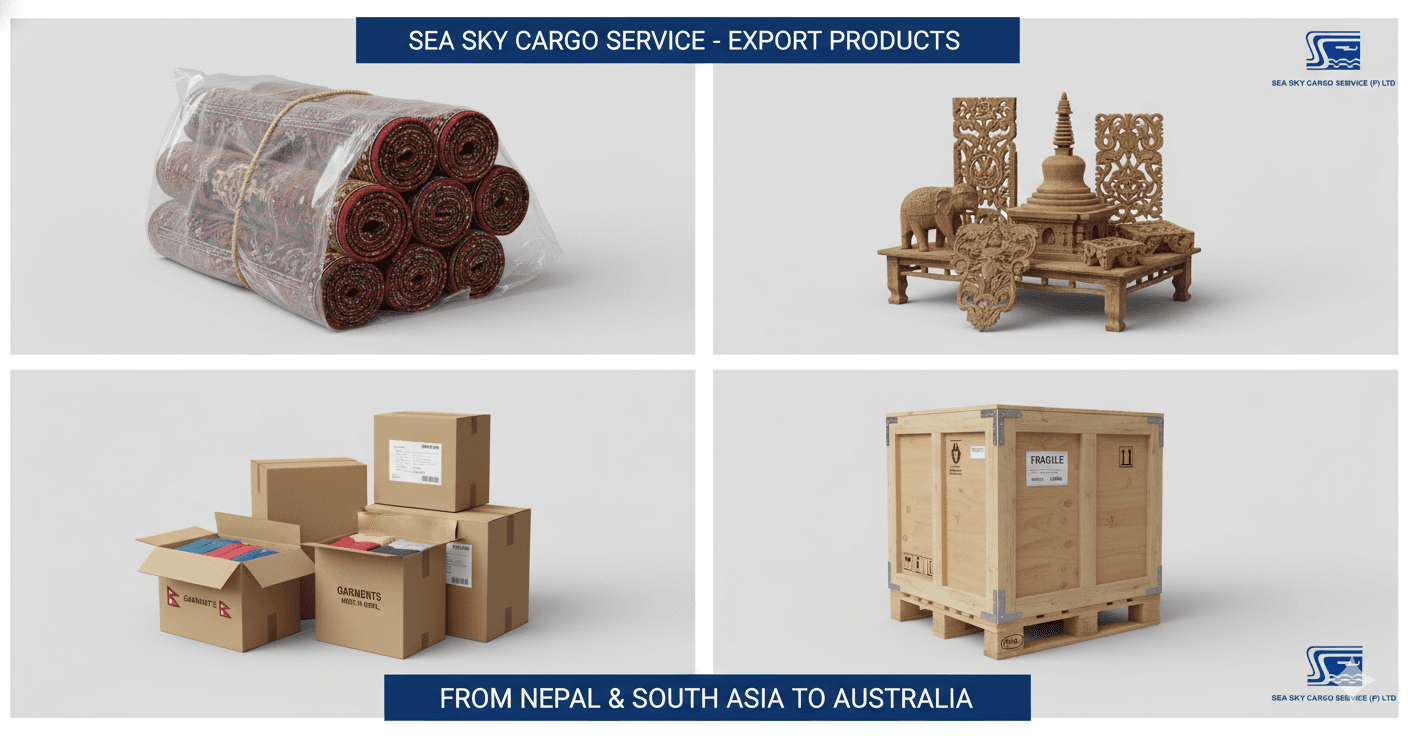 Cargo Types Sea Sky Ships to Australia