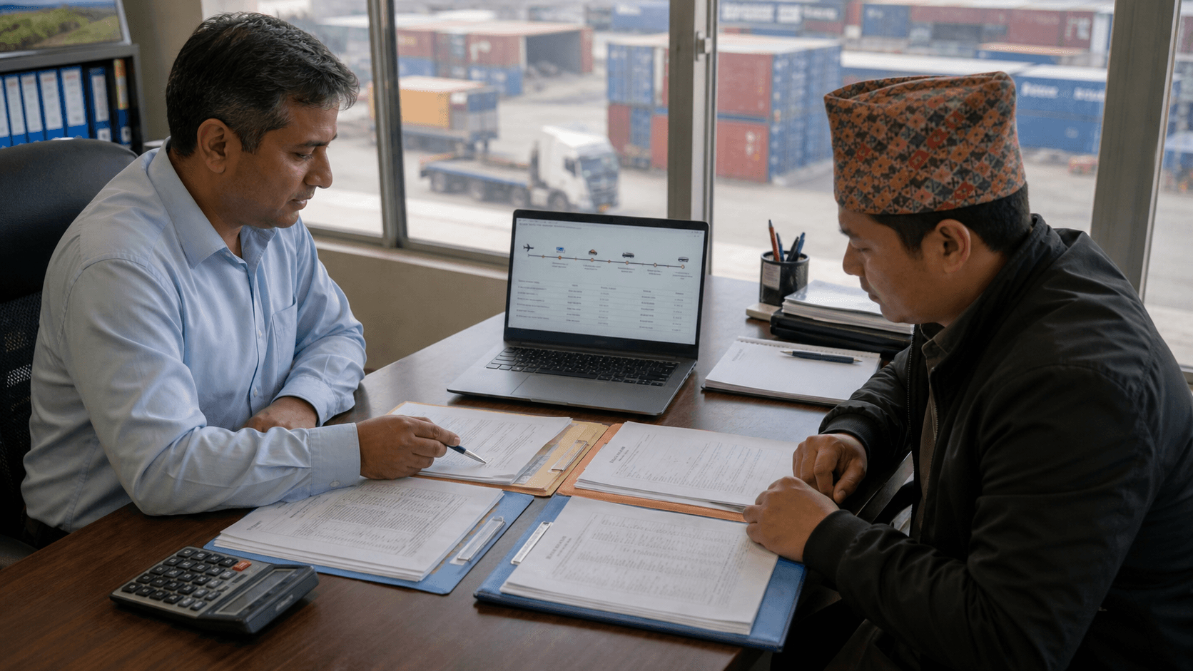 Nepal importer and freight planner comparing port customs inland and delivery cost documents