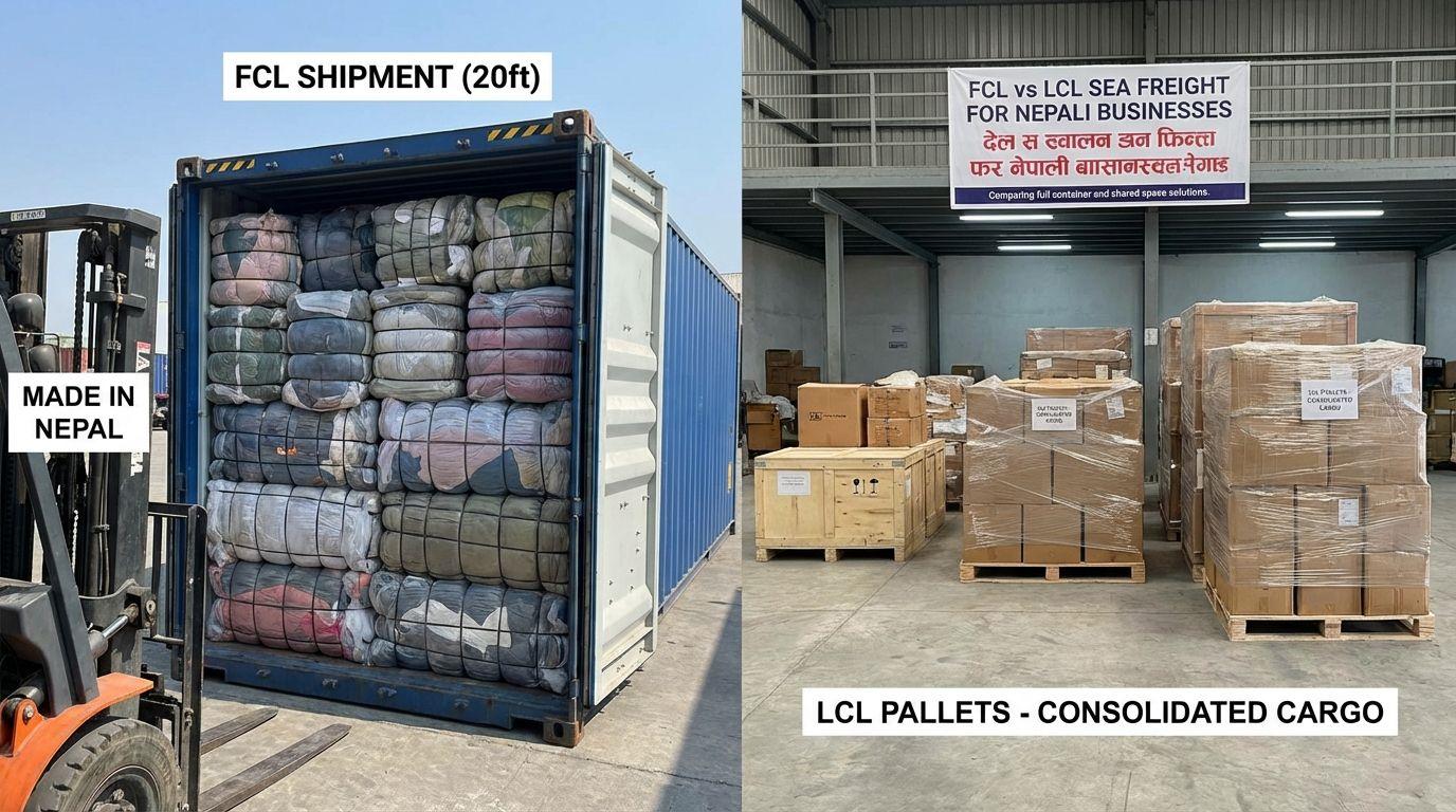 FCL vs LCL sea freight for Nepali businesses.
