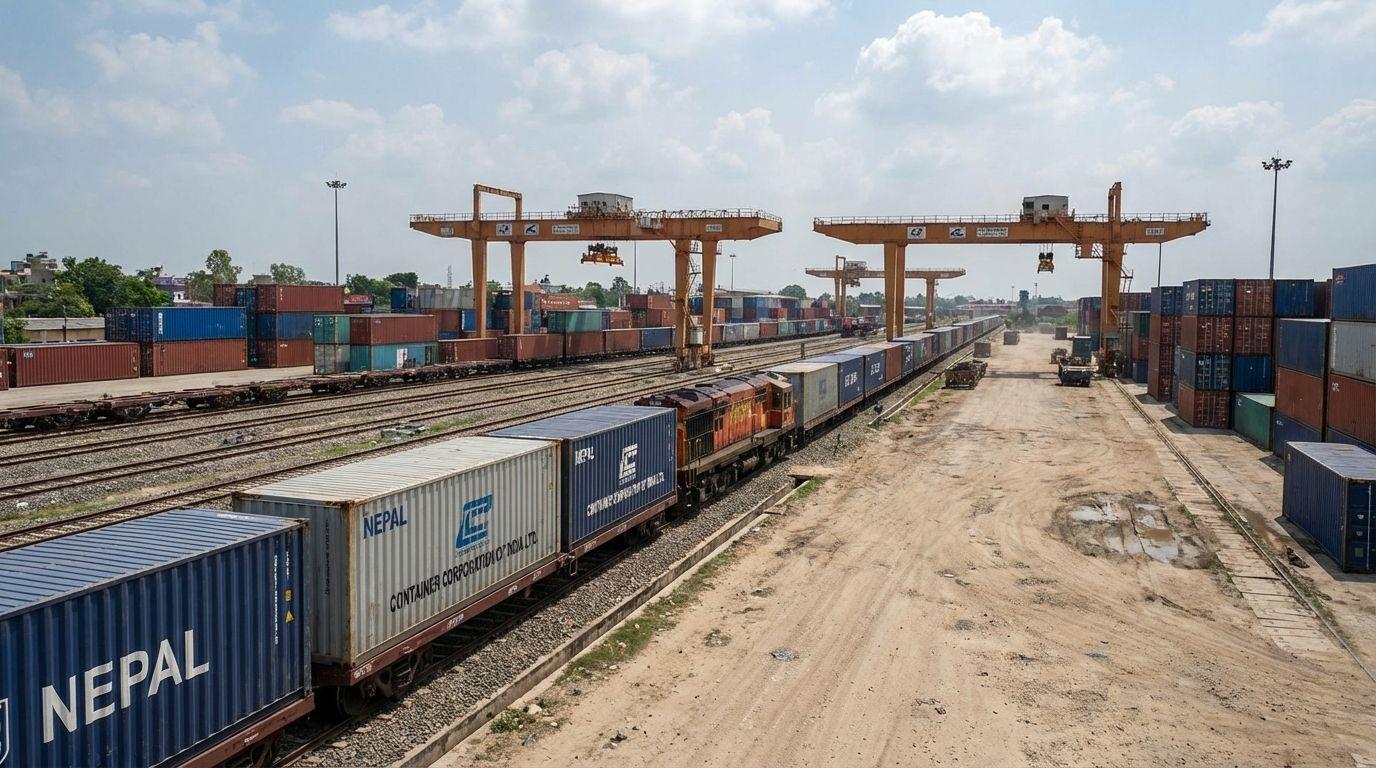 Rail freight from Kolkata to Birgunj Dry Port.