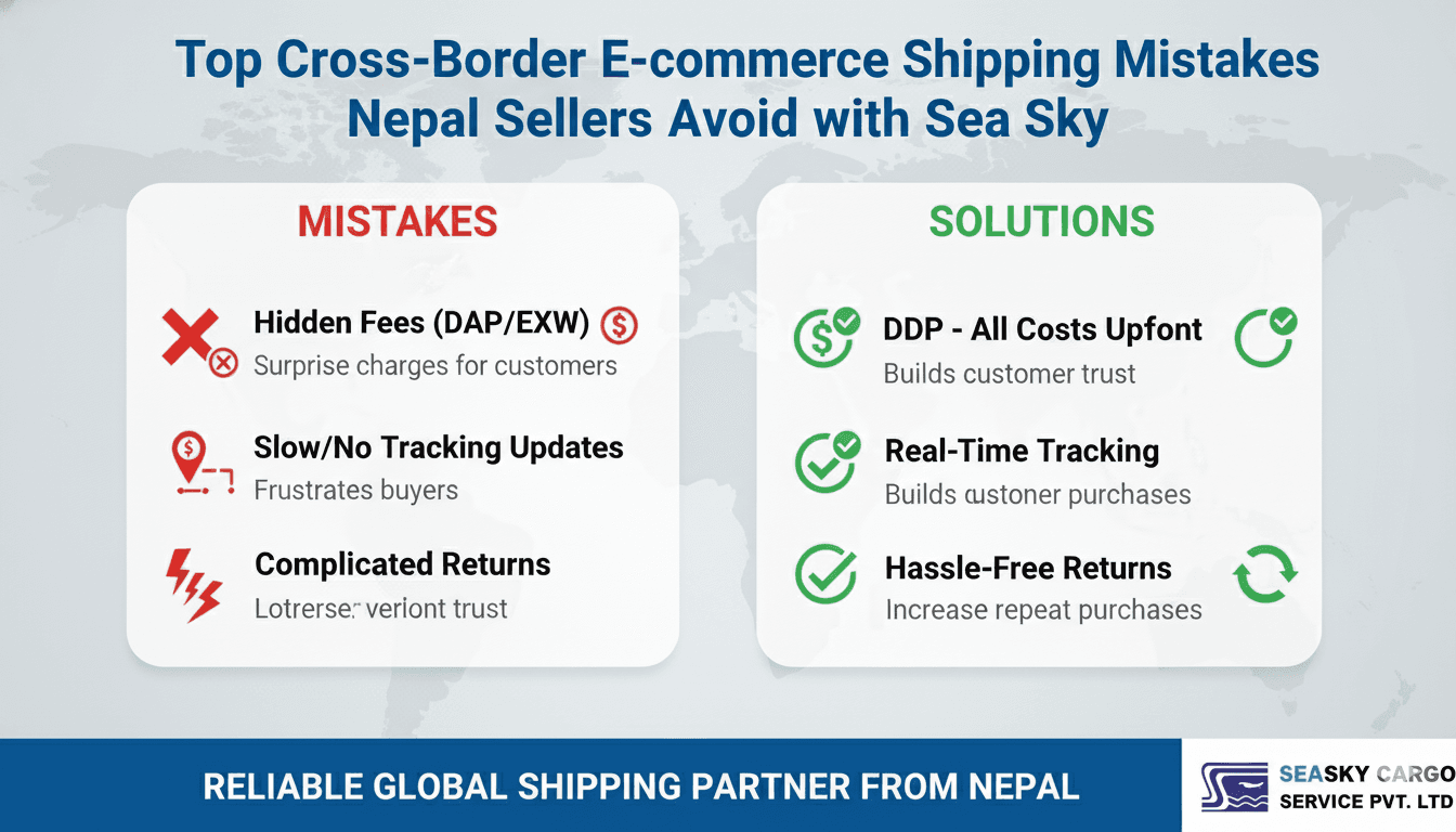 Top cross-border ecommerce shipping mistakes Nepal sellers avoid with Sea Sky.