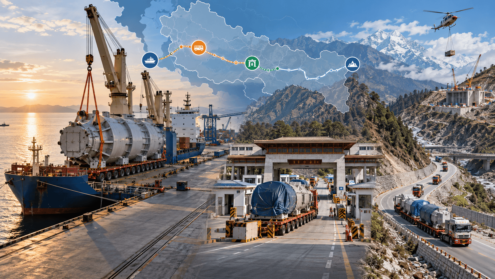 Sea Sky Cargo coordinating oversized industrial machinery transport into Nepal
