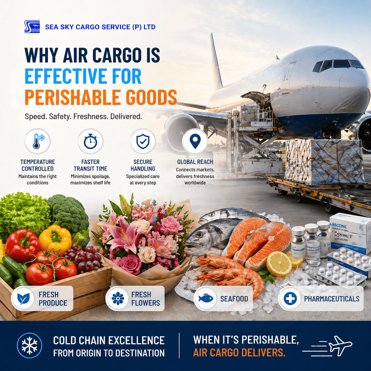Why air cargo is effective for perishable goods.