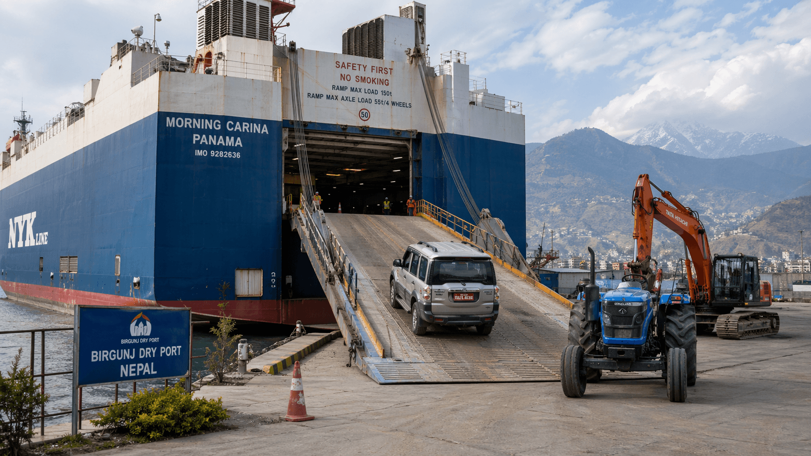RoRo logistics in Nepal for vehicles and heavy cargo.
