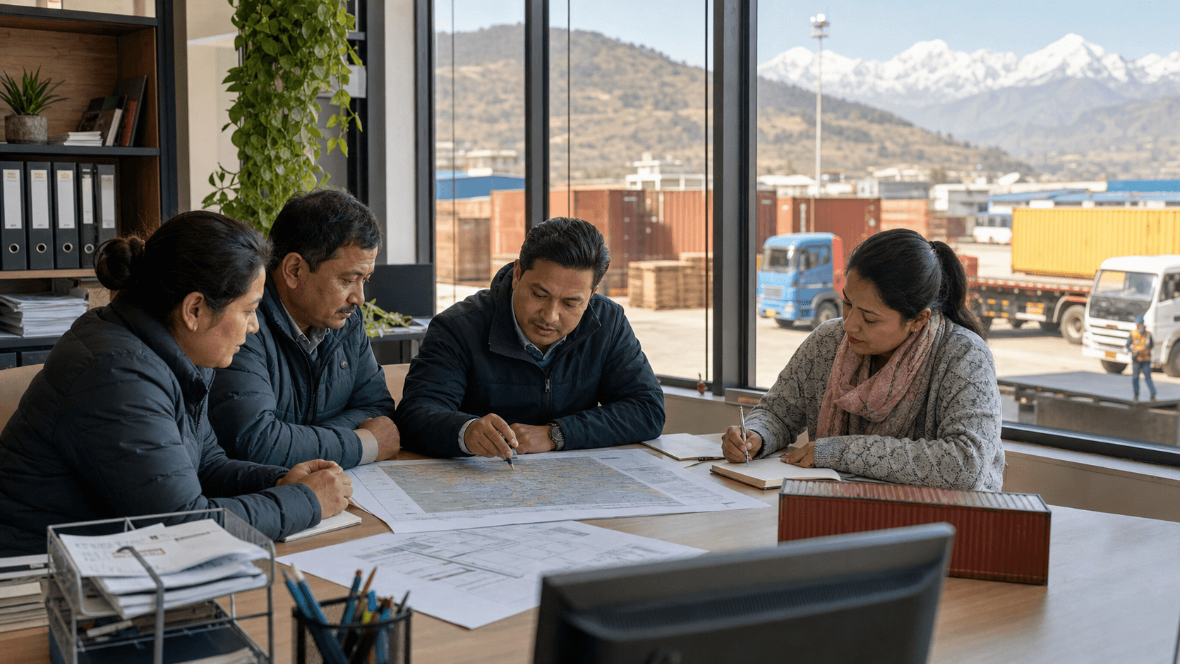 Sea Sky Cargo operations team planning customs and inland delivery for Nepal-bound freight