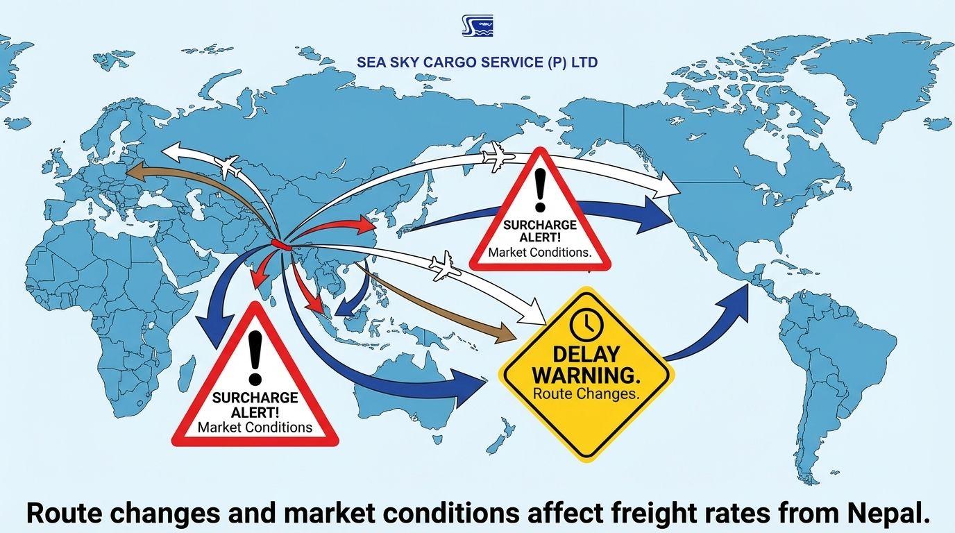 Route changes and market conditions affect freight rates from Nepal.