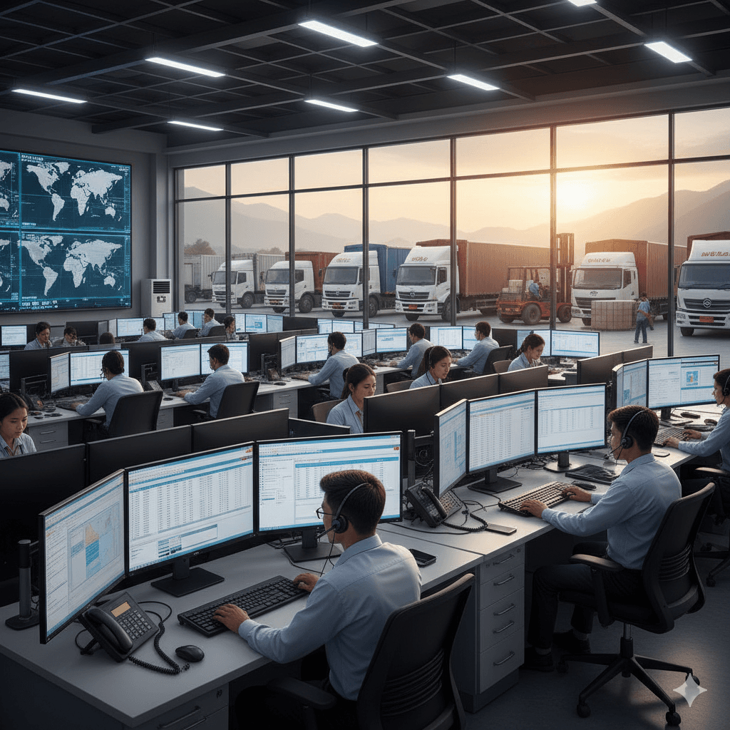 Freight forwarding operations center in Nepal.