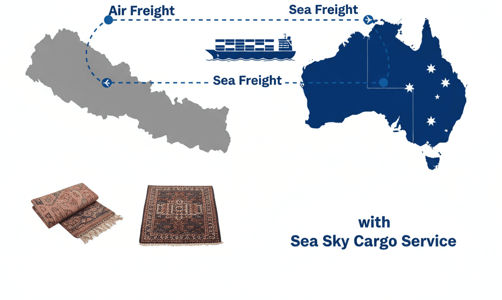 Sea Sky Cargo route from Nepal to Australia 2026 for freight shipping.