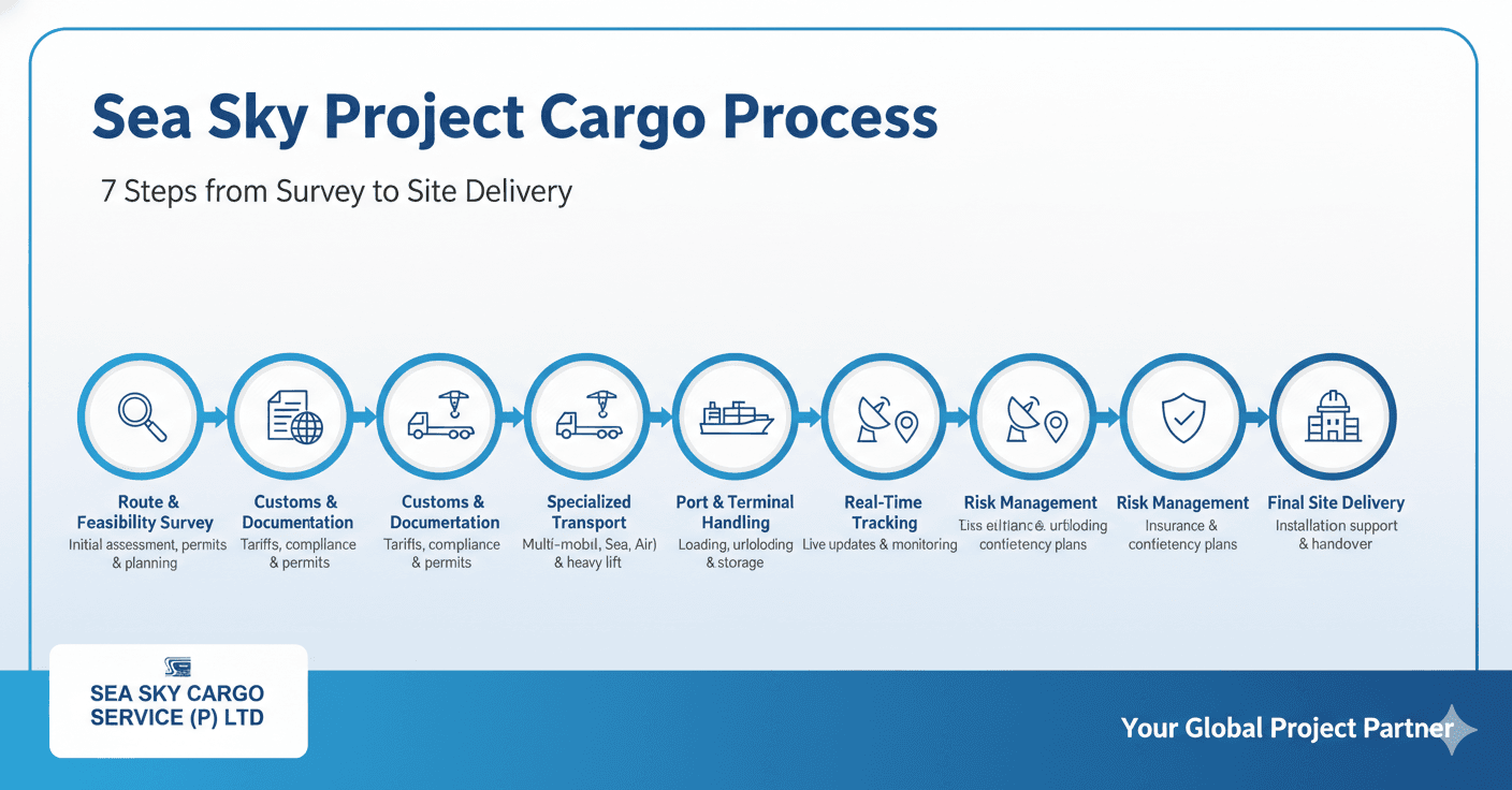 Sea Sky Cargo's complete project cargo lifecycle diagram.