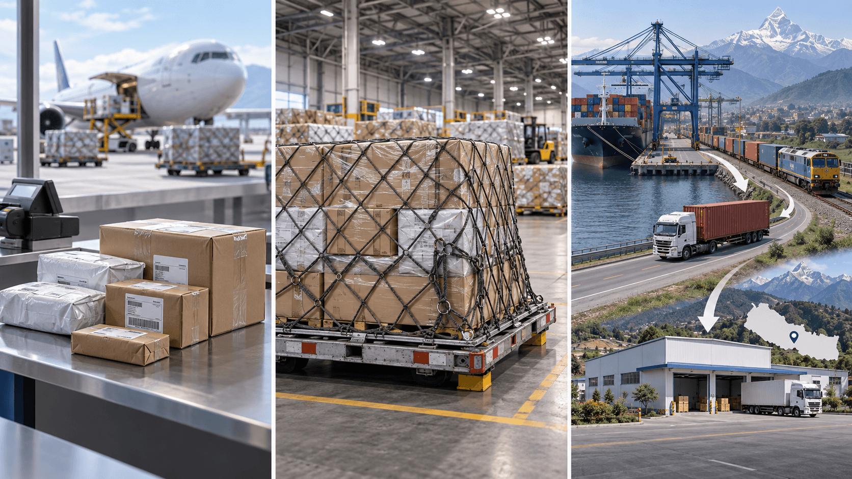 Express parcels consolidated air cargo and sea LCL options for Nepal e-commerce