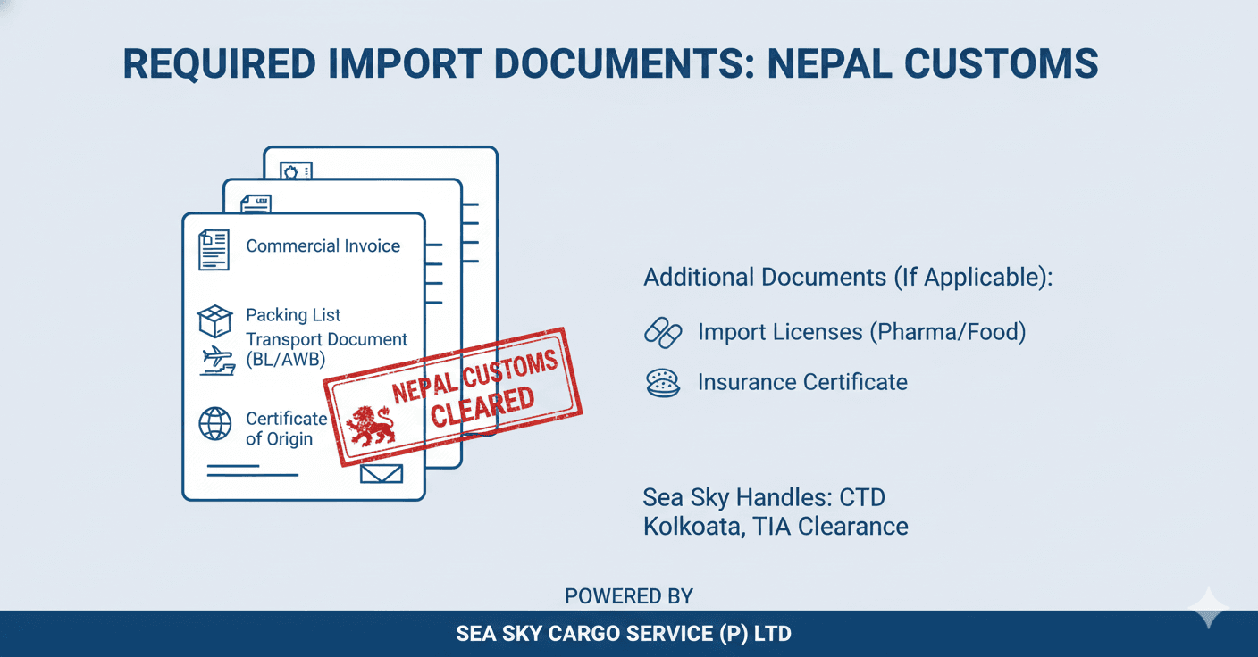 Required import documents Nepal customs.