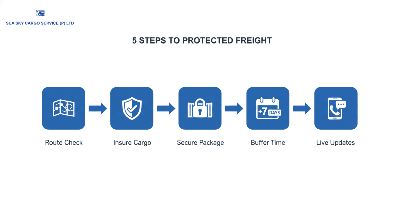 Five steps to protect freight from unrest with Sea Sky Cargo.