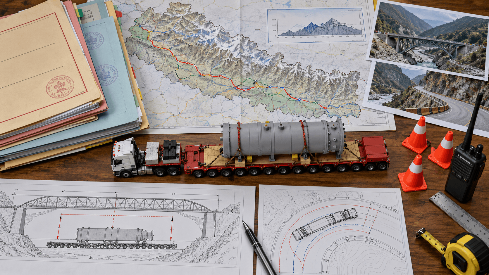 Permit and authority coordination for oversized heavy equipment movement in Nepal