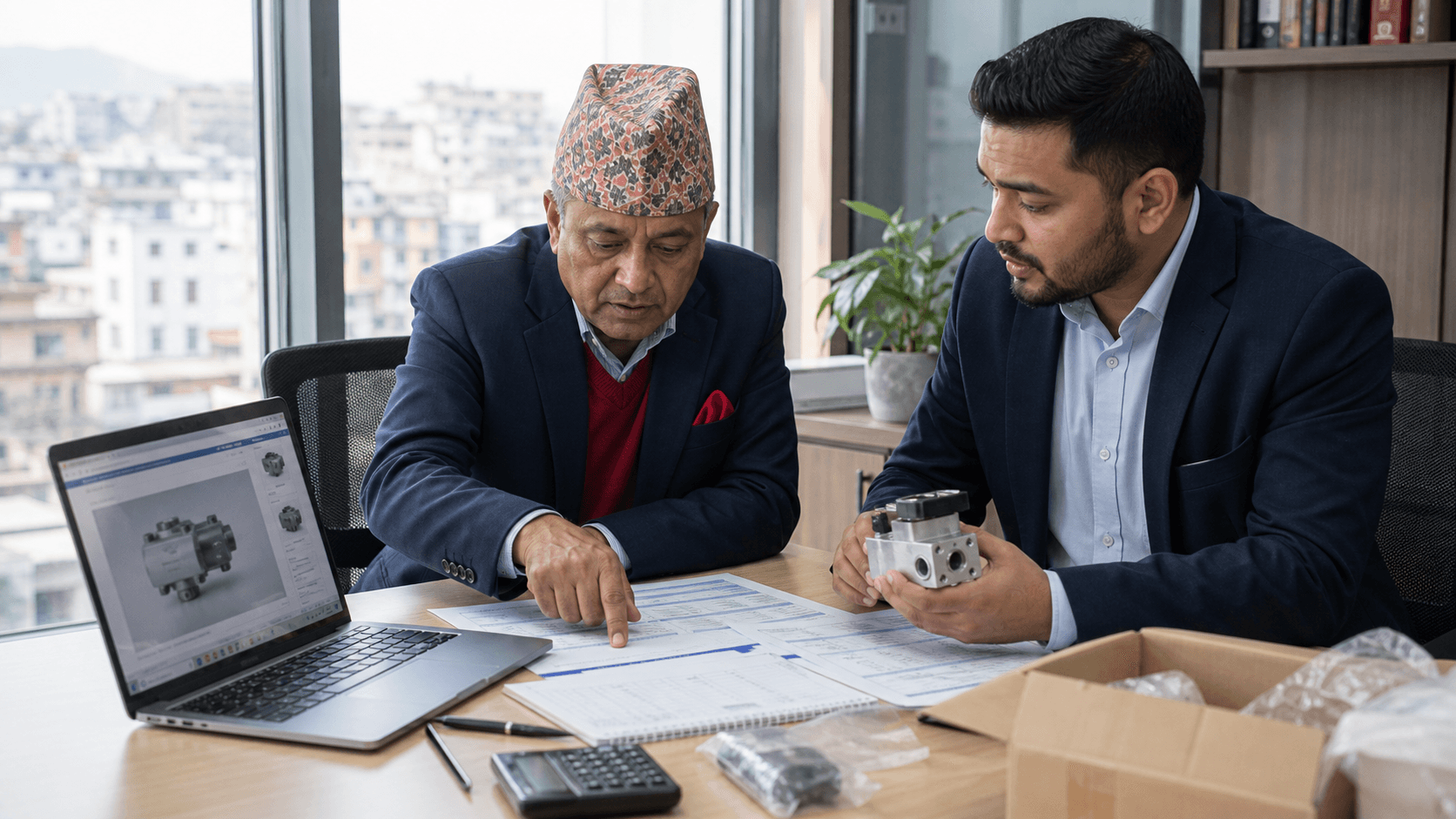 Nepal business buyer reviewing a quotation from a US commercial supplier