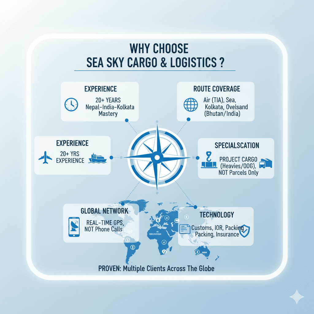 Criteria for choosing Nepal's best cargo service.