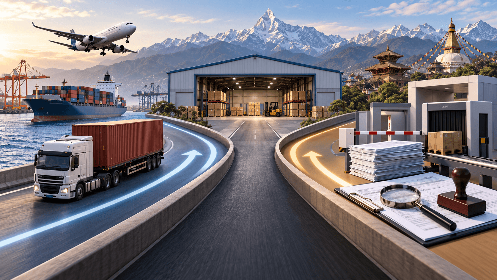 Freight forwarding and customs clearance services working together for a Nepal import