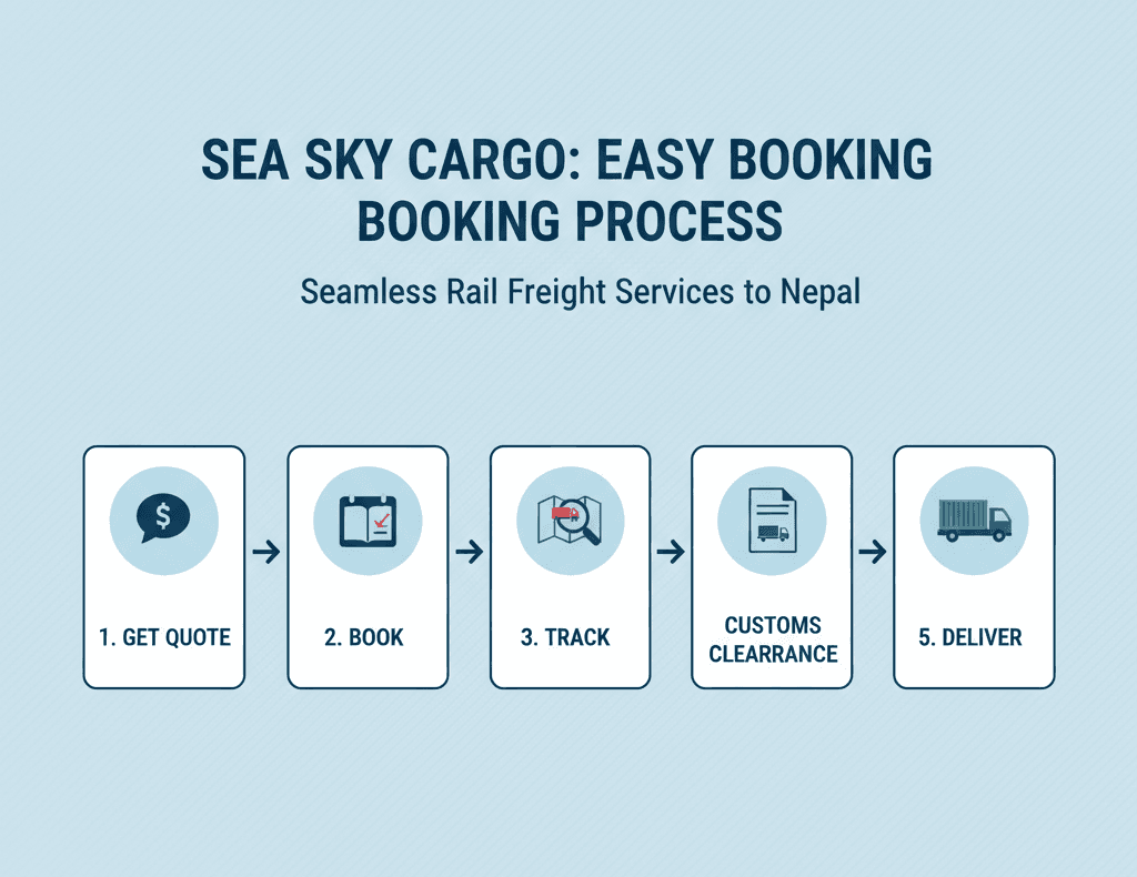 Easy booking process for Sea Sky rail freight services.