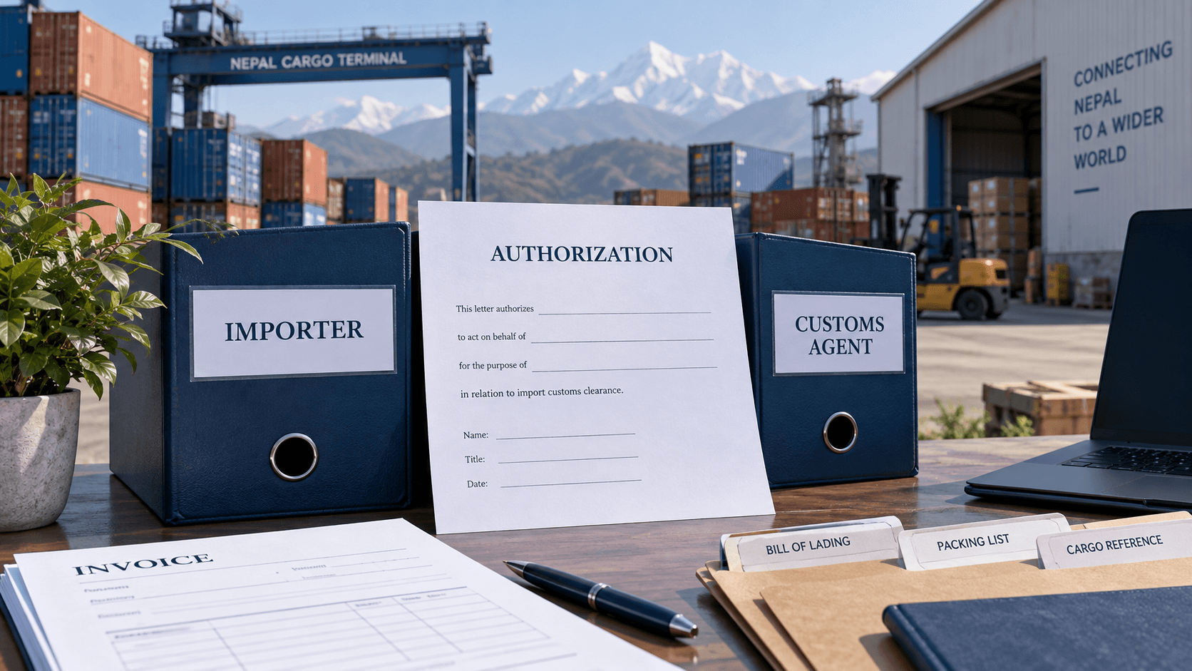Agent appointment letter explaining importer agent scope and customs clearance authority in Nepal
