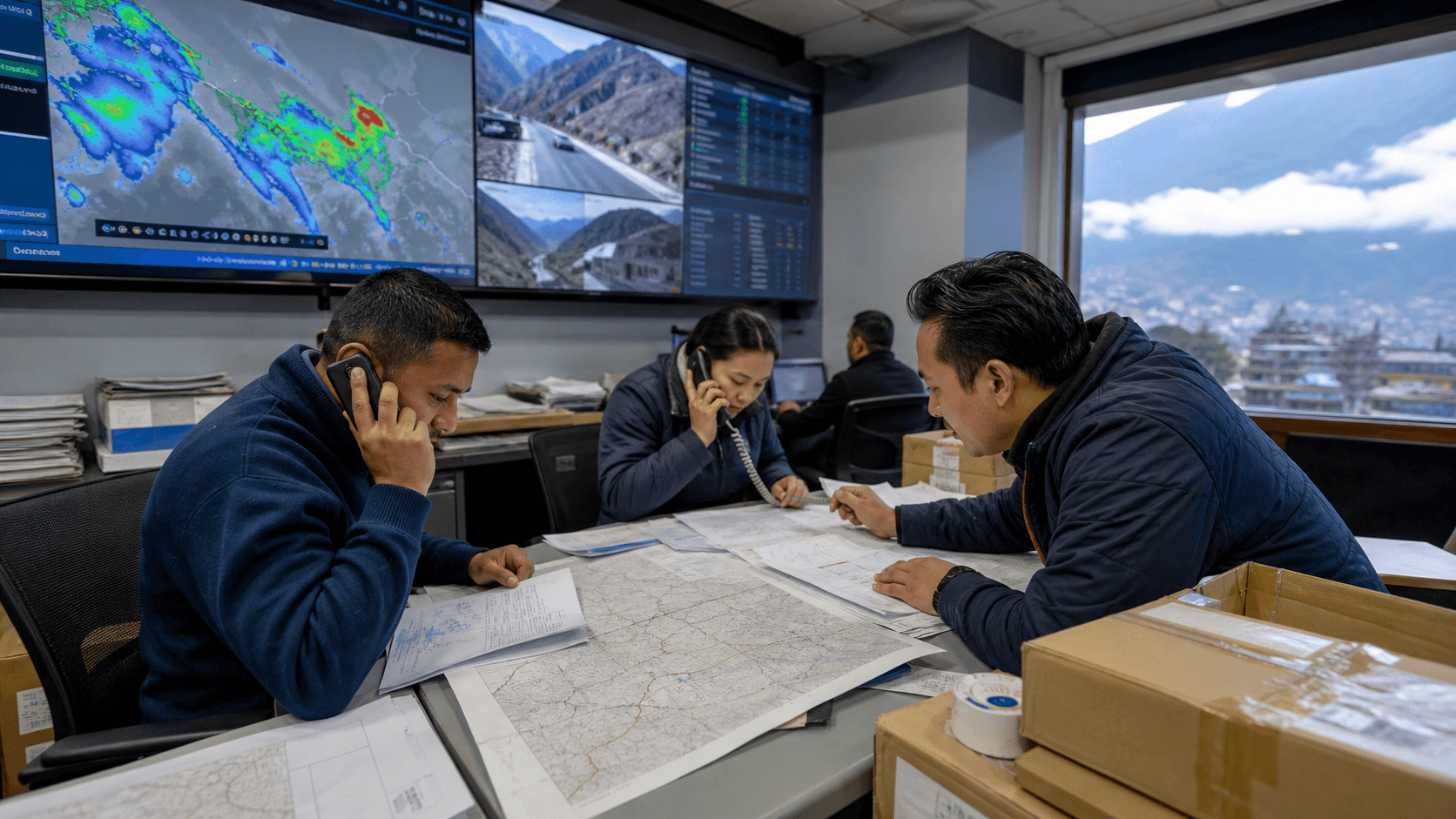 Freight operations team checking live northern Nepal border route conditions on 30 August 2026