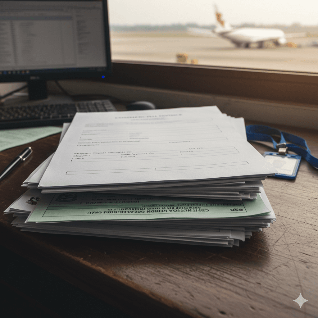 Essential customs documents for Nepal apparel air freight to Europe.