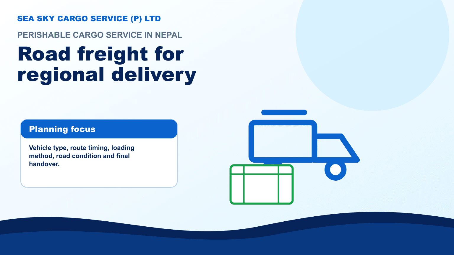 Refrigerated road freight vehicle delivering chilled and frozen cargo in Nepal