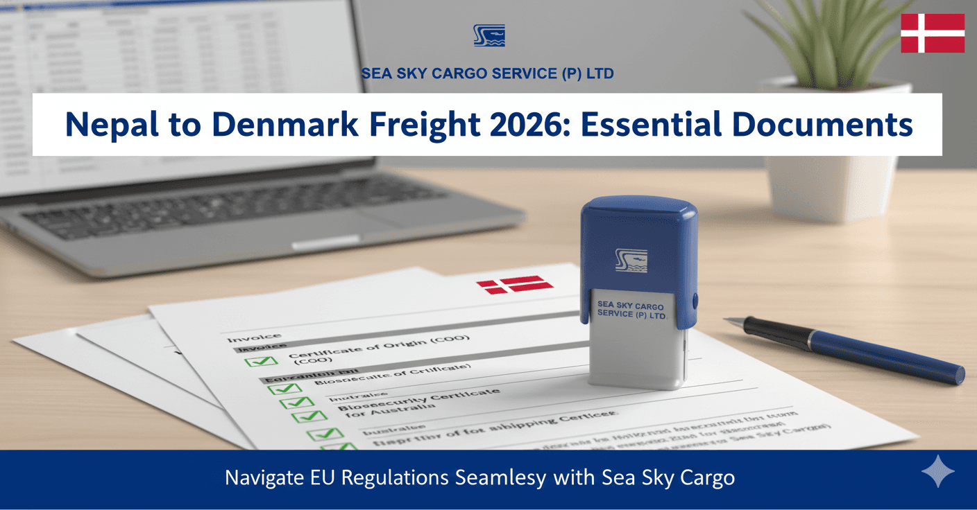 Required documents for cargo to Denmark from Nepal 2026.
