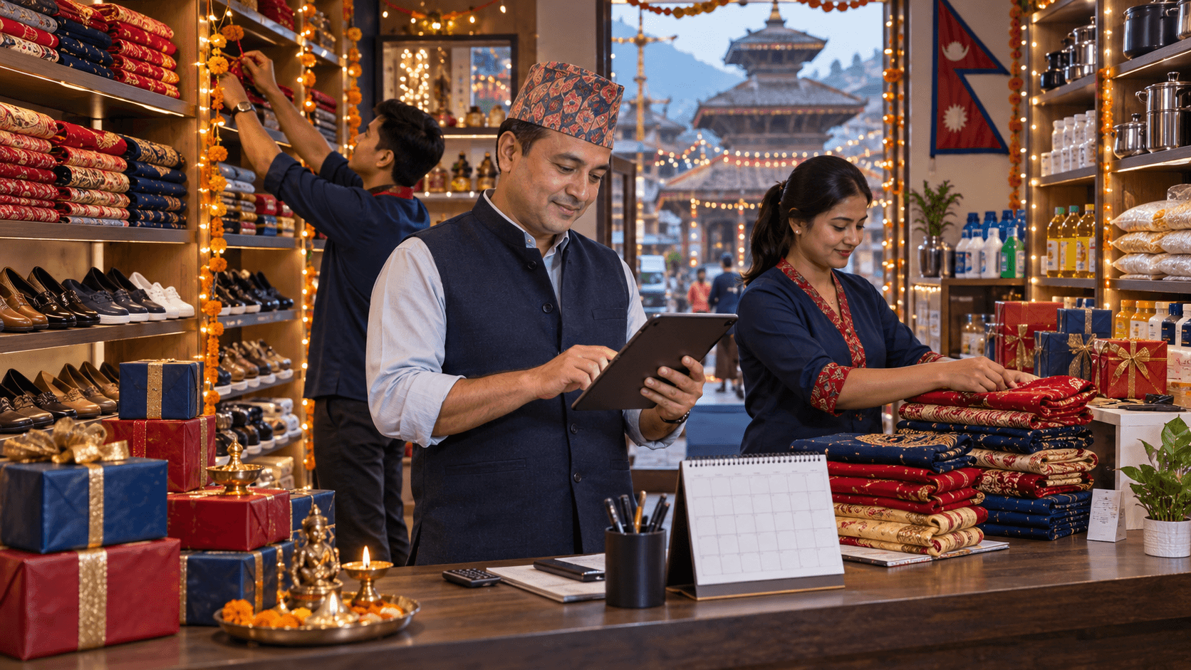 Nepal retailer preparing festive inventory and planning the shipment deadline before Dashain and Tihar