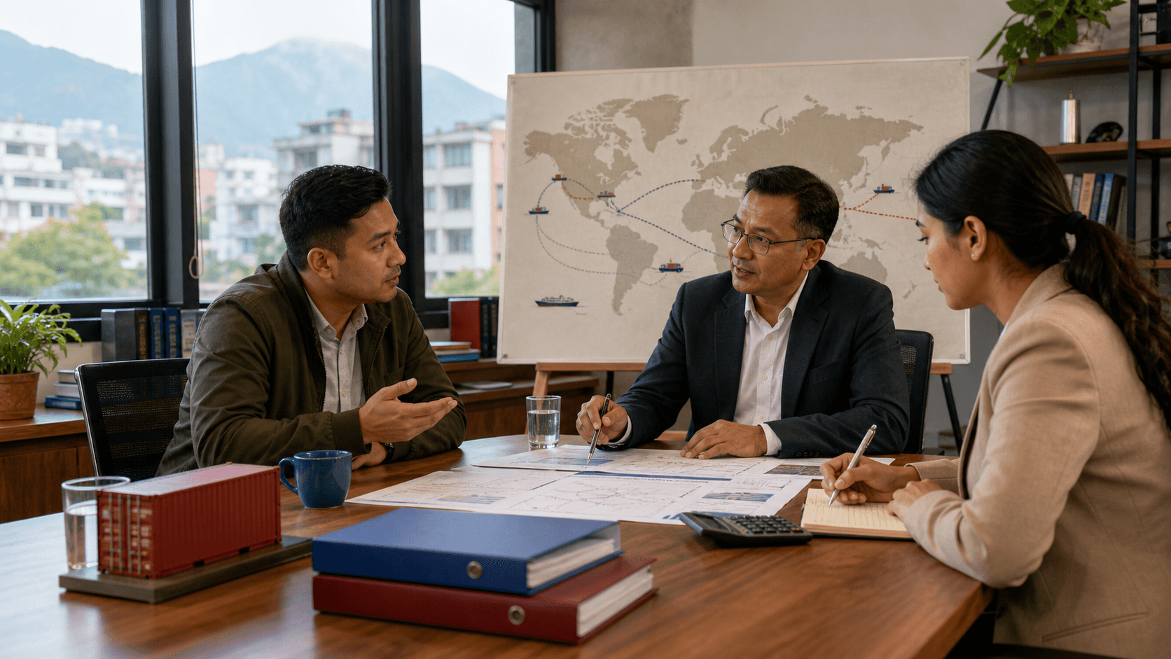 Nepal business importer choosing a shipping term with a freight forwarder