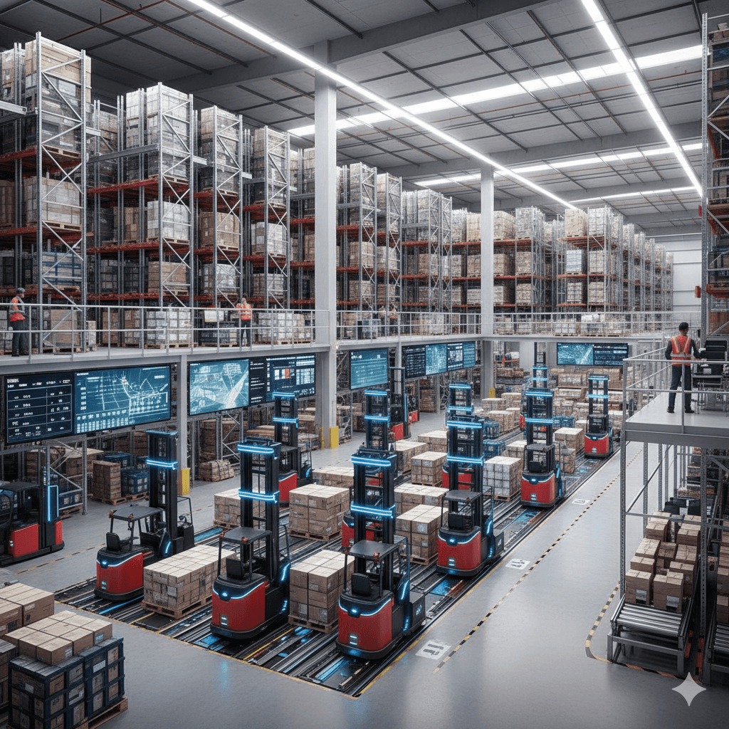 Modern automated warehousing for Nepal FDI investors.