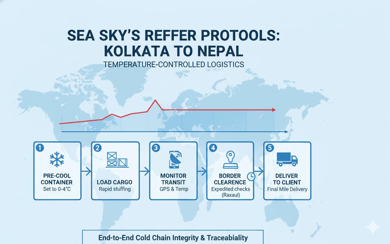 Sea Sky's temperature‑controlled reefer protocols Kolkata to Nepa