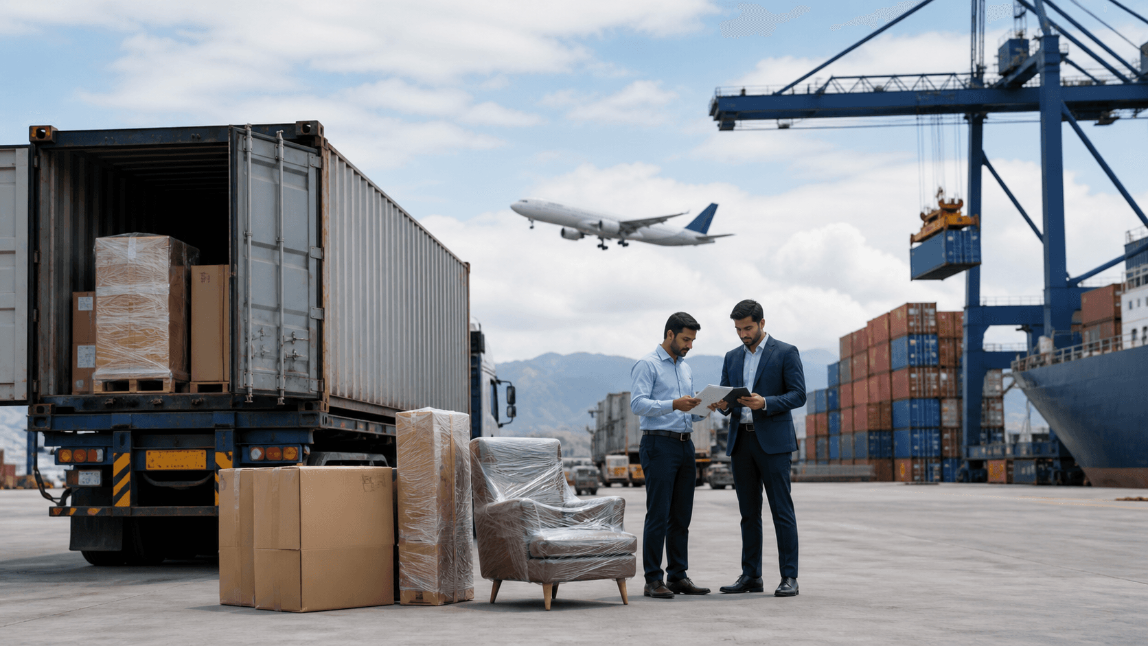 Furniture importer comparing sea road air and multimodal freight options to Nepal