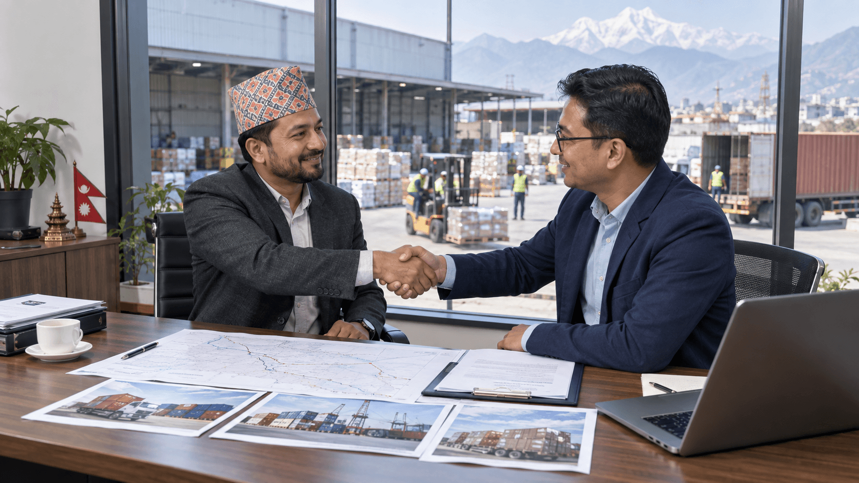 Nepal importer and freight adviser agreeing on a clear shipment plan