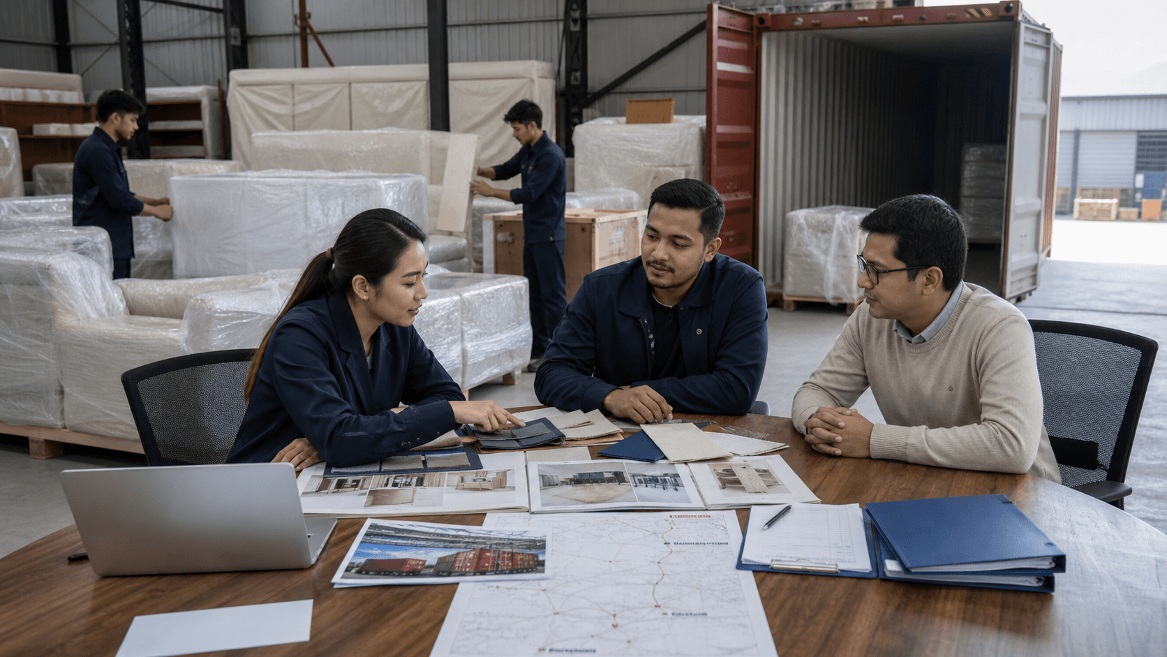 Sea Sky Cargo team planning furniture freight customs and final delivery with a Nepal importer