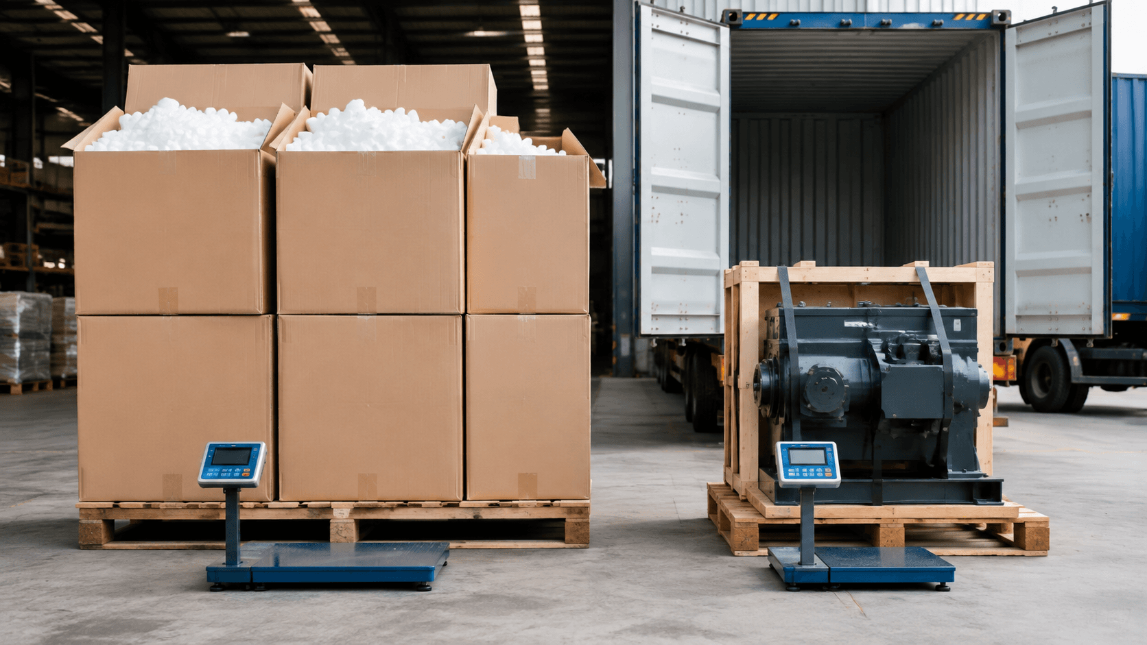 Light bulky cargo and compact heavy cargo compared for freight cost planning